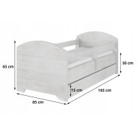 Detská posteľ OSKAR - 160x80 cm - Jurský svet - Sharp Teeth