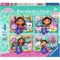 RAVENSBURGER Puzzle Gábinin kúzelný domček 4v1 (12, 16, 20, 24 dielikov)