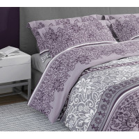 Saténové obliečky PURE SATEEN - fialové kvety - 160x200 cm