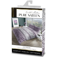 Saténové obliečky PURE SATEEN - fialové kvety - 160x200 cm