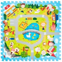 PLASTICA Penové puzzle Dedina (29x29)