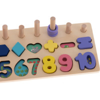 KIK Drevená vkladačka s tvarmi a číslami