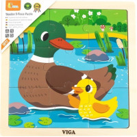 VIGA Drevené puzzle Kačičky, 9 dielikov