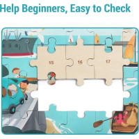 TOP BRIGHT Drevené puzzle s hračkou: Loď 24 dielikov