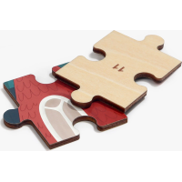 TOP BRIGHT Drevené puzzle s hračkou: Hasičské auto 24 dielikov