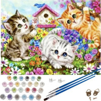 Maľovanie podľa čísel 40x50 cm - Mačičky