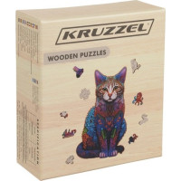 Drevené puzzle - Farebná mačka