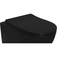Duroplast WC sedátko REA CARLO Flat - softclose - čierne matné