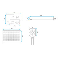 Sprchová podomietková súprava REA MOBY - chrómová