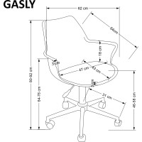 Detská otočná stolička GASLY - svetlo šedá