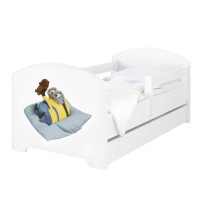 Detská posteľ OSKAR - 180x80 cm - Mimoni - Mimoň s medvedíkom