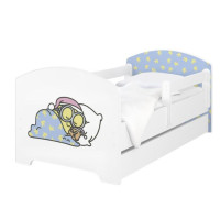Detská posteľ OSKAR - 160x80 cm - Mimoni - Modré banány