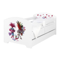 Detská posteľ OSKAR - 140x70 cm - Trollovia - Vystrihovačky