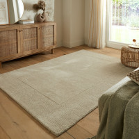 Kusový ručně tkaný koberec Tuscany Textured Wool Border Natural