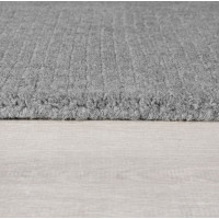 Kusový ručne tkaný koberec Tuscany Textured Wool Border Grey Marl