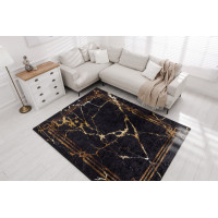 Kusový koberec Miro 51333.801 Marble black/gold