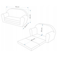 Detská rozkladacia MINI pohovka Hasiči - šedá