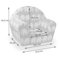 Detské kresielko MINI - Lesné zvieratká - biele / šedé