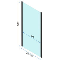 Nástenný sprchovací kút MAXMAX Rea RAPID swing 90x90x90 cm - čierny