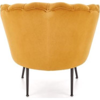 Kreslo AMORTO - čalúnené - horčicové/čierne