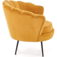 Kreslo AMORTO - čalúnené - horčicové/čierne