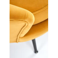 Kreslo AMORTO - čalúnené - horčicové/čierne