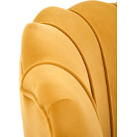 Kreslo AMORTO - čalúnené - horčicové/čierne