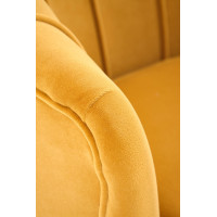 Kreslo AMORTO - čalúnené - horčicové/čierne