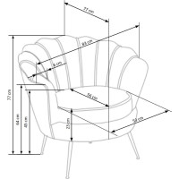 Kreslo AMORTO - čalúnené - horčicové/čierne