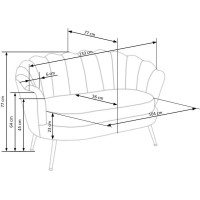 Dvojmiestna pohovka AMORTO XL - tmavo modrá