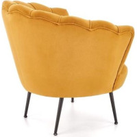 Kreslo AMORTO - čalúnené - horčicové/čierne
