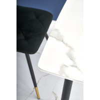 Jedálenský stôl MARCO - 120x70x77 cm - biely mramor/čierny