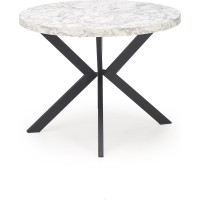 Jedálenský stôl HARRISON 100(250)x100x75 cm - rozkladací - biely mramor/čierny