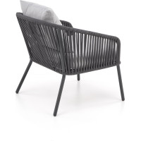 Záhradný nábytok ROCCA (pohovka + 2 kreslá + stôl) - tmavo šedý / svetlo šedý