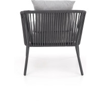 Záhradný nábytok ROCCA (pohovka + 2 kreslá + stôl) - tmavo šedý / svetlo šedý