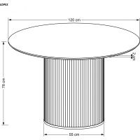 Okrúhly jedálenský stôl LOPEZ - 120x78 cm - prírodný dub