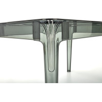 Jedálenský stôl GOMEZ - 120x80x74 cm - sklo/plast - dymový