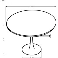 Okrúhly jedálenský stôl OLMO - 90x83 cm - orech/čierny