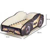 Detská autoposteľ BATCAR 140x70 cm