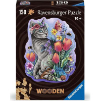 RAVENSBURGER Drevené obrysové puzzle Čarovná mačka 150 dielikov