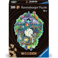 RAVENSBURGER Drevené obrysové puzzle Kukučkové hodiny 300 dielikov