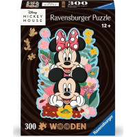 RAVENSBURGER Drevené obrysové puzzle Mickey a Minnie 300 dielikov