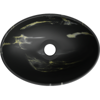 Keramické umývadlo MEXEN ELZA - čierne/žlté- imitácia kameňa, 21014084