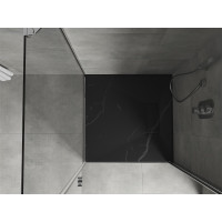 Sprchová SMC vanička MEXEN HUGO 80x80 cm - čierny kameň, 42758080