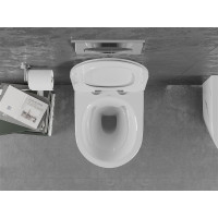 Závesné WC MEXEN LENA RIMLESS - biele/sivé imitácie kameňa + Duroplast sedátko, 30224092