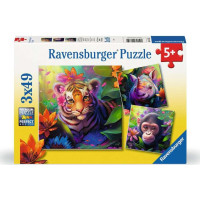 RAVENSBURGER Puzzle Mláďatá z džungle 3x49 dielikov