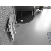 Štvrťkruhová sprchová SMC vanička MEXEN BERT 90x90 cm - čierna, 4KR709090