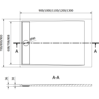 Sprchová SMC vanička MEXEN AMON 70x130 cm - čierna, 4F707013