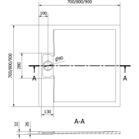 Sprchová SMC vanička MEXEN OTTO 90x90 cm - čierna, 4N709090