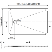 Sprchová SMC vanička MEXEN BERT 70x140 cm - čierna, 4K707014